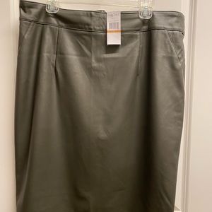Green Modern Faux Leather Skirt by Modamix. Nordstrom Exclusive.